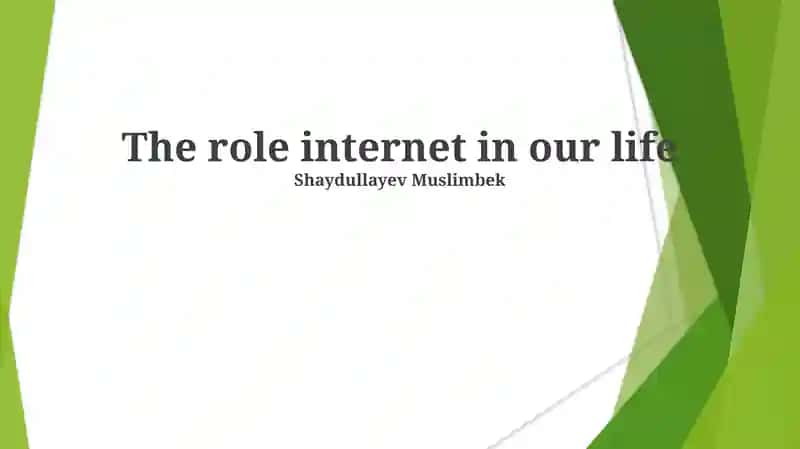 The role internet in our life