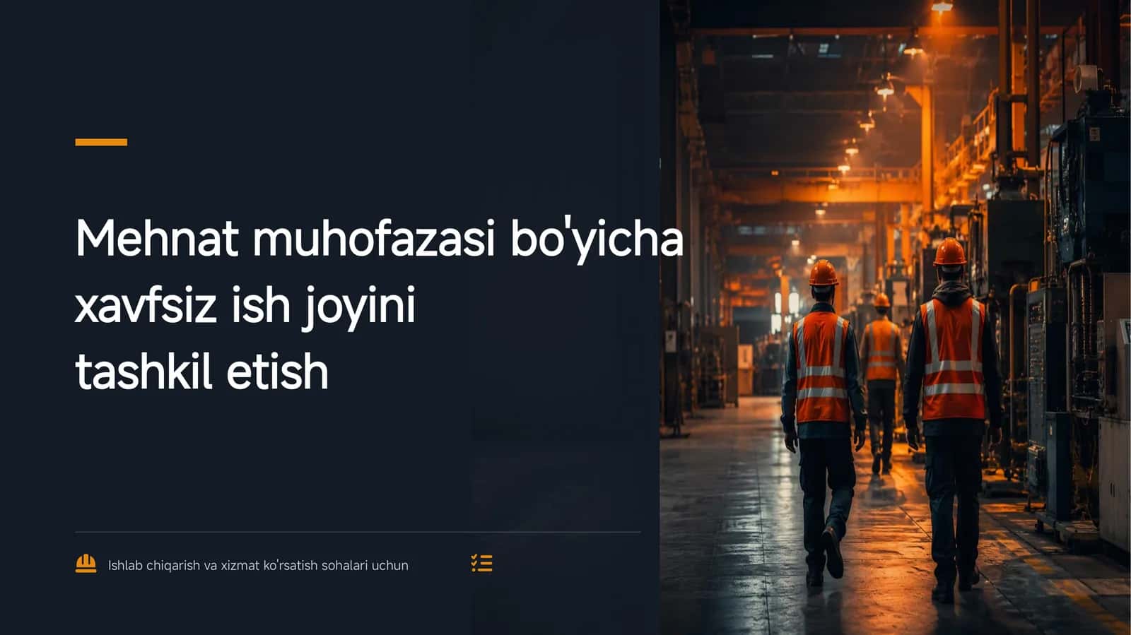 Mehnat muhofazasi bo'yicha xavfsiz ish joyini tashkil etish 1