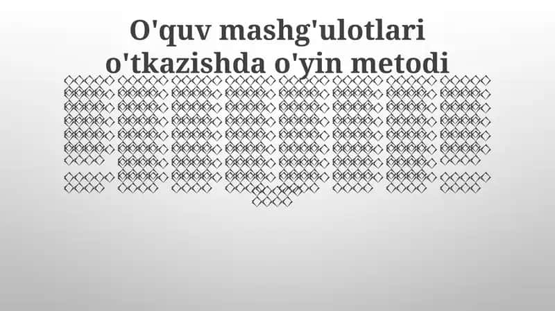 O'quv mashg'ulotlari o'tkazishda o'yin metodi 1