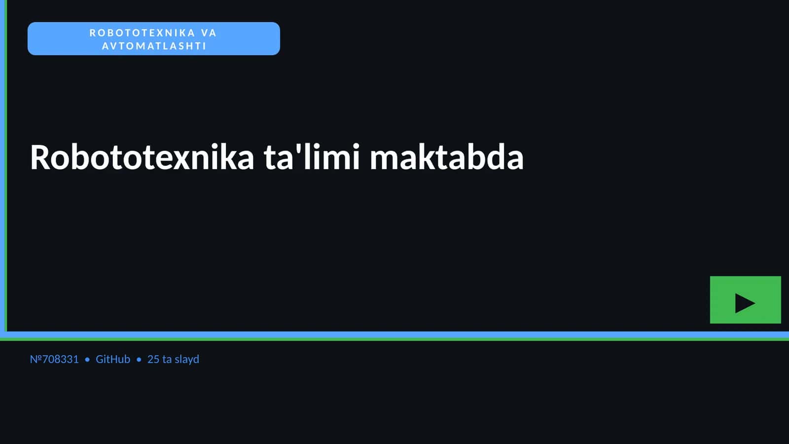 ROBOTOTEXNIKA VA AVTOMATLASHTI 1