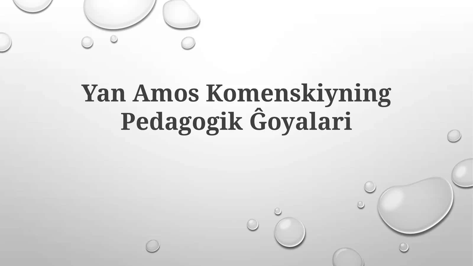 Yan Amos Komenskiyning Pedagogik G'oyalari 1