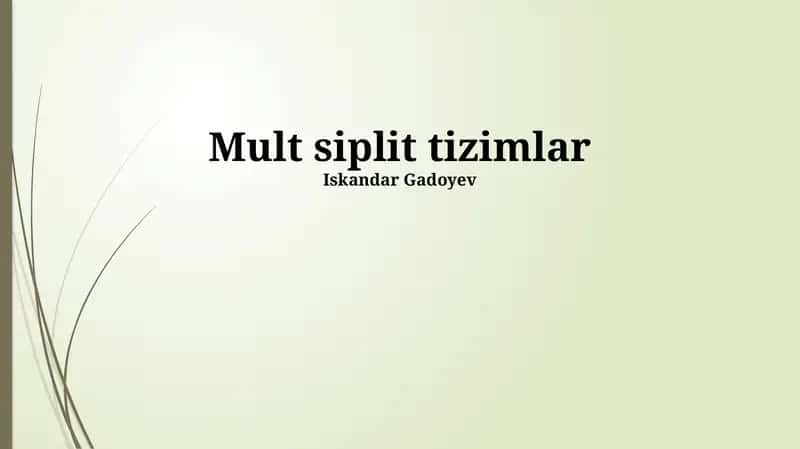 Mult siplit tizimlar 1