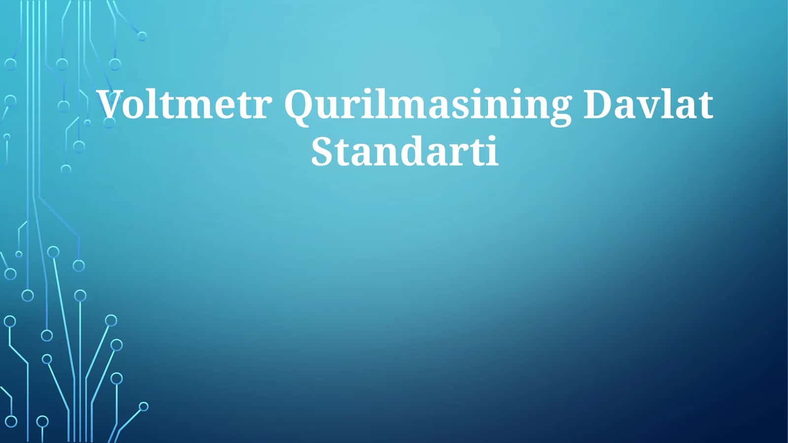 Voltmetr Qurilmasining Davlat Standarti 1