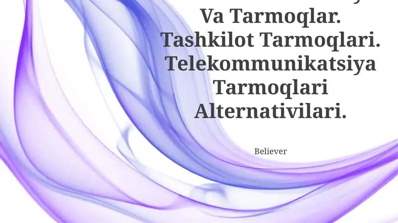 Telekommunikatsiya Va Tarmoqlar 1