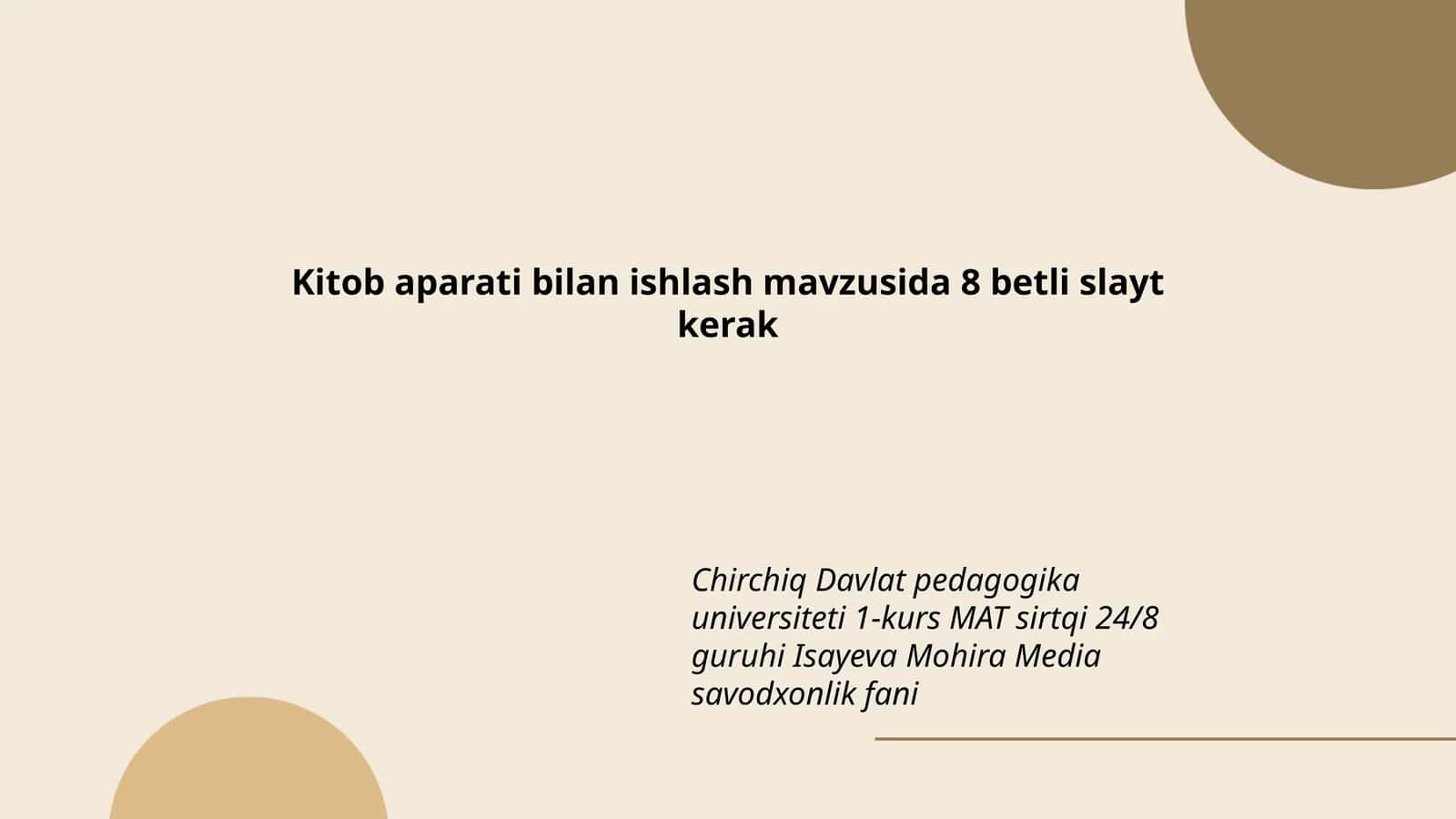Kitob aparati bilan ishlash 1