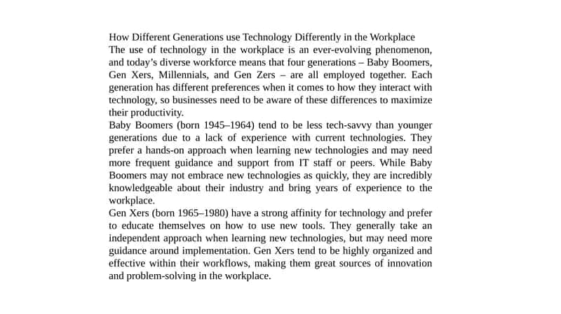 How Different Generations use Technology Differently in the Workplace 1