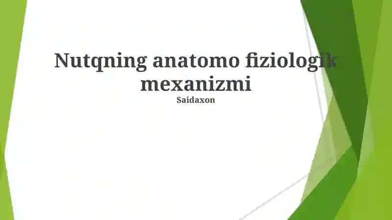 Nutqning anatomo fiziologik mexanizmi