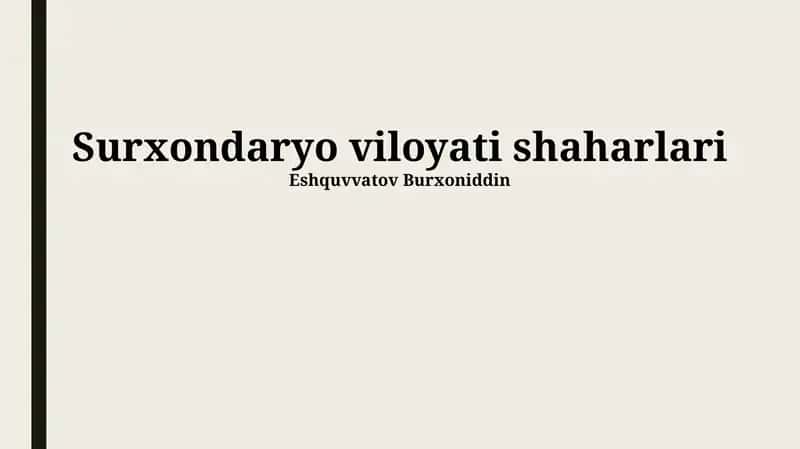 Surxondaryo viloyati shaharlari 1