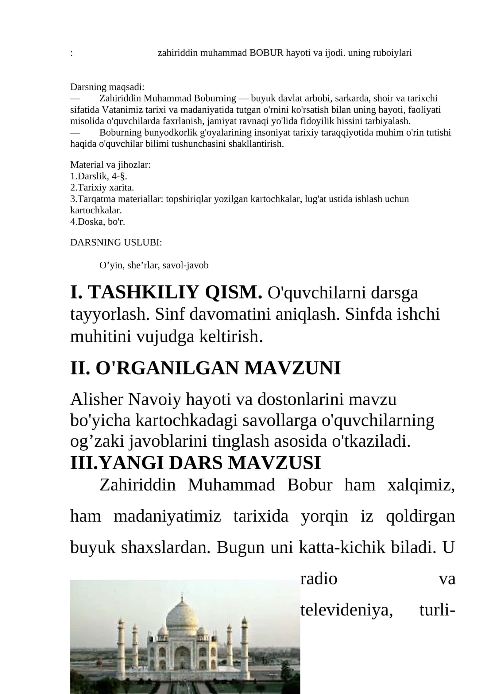 zahiriddin muhammad BOBUR hayoti va ijodi. uning ruboiylari 1