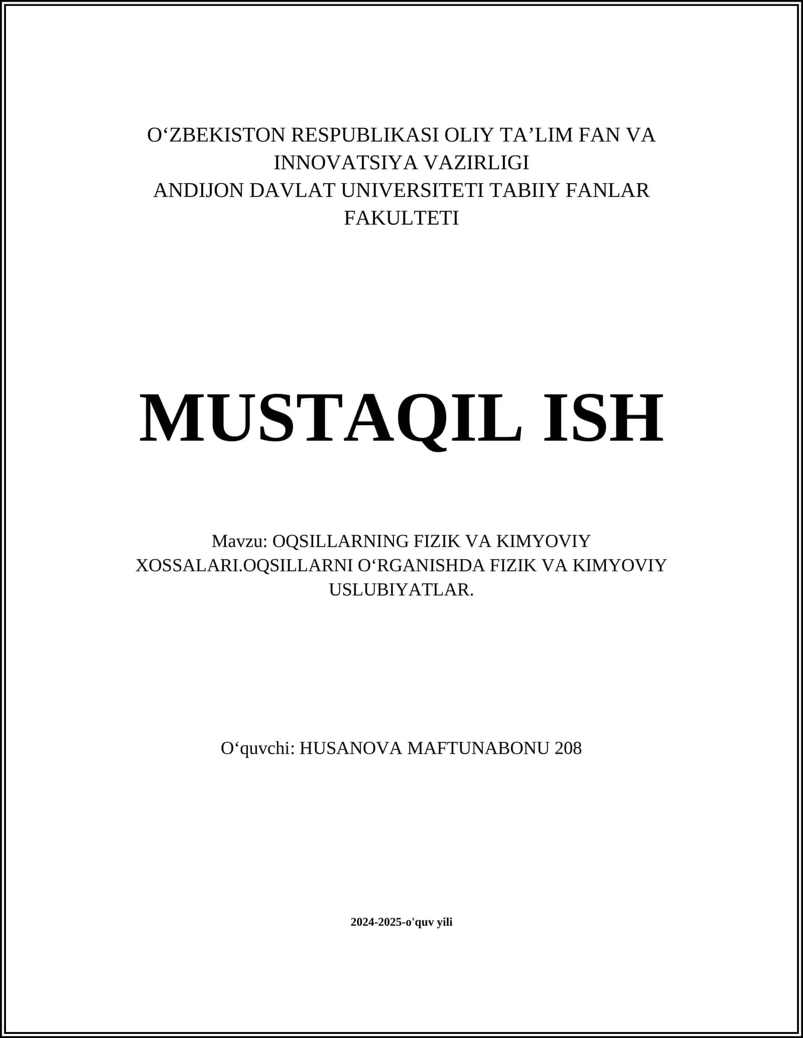 Oqsillarning molekulyar tuzilishi 1