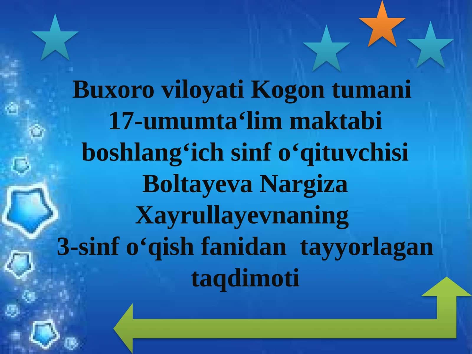 3-sinf O'qish fanidan Kumush qish mavzusida dars ishlanma 1