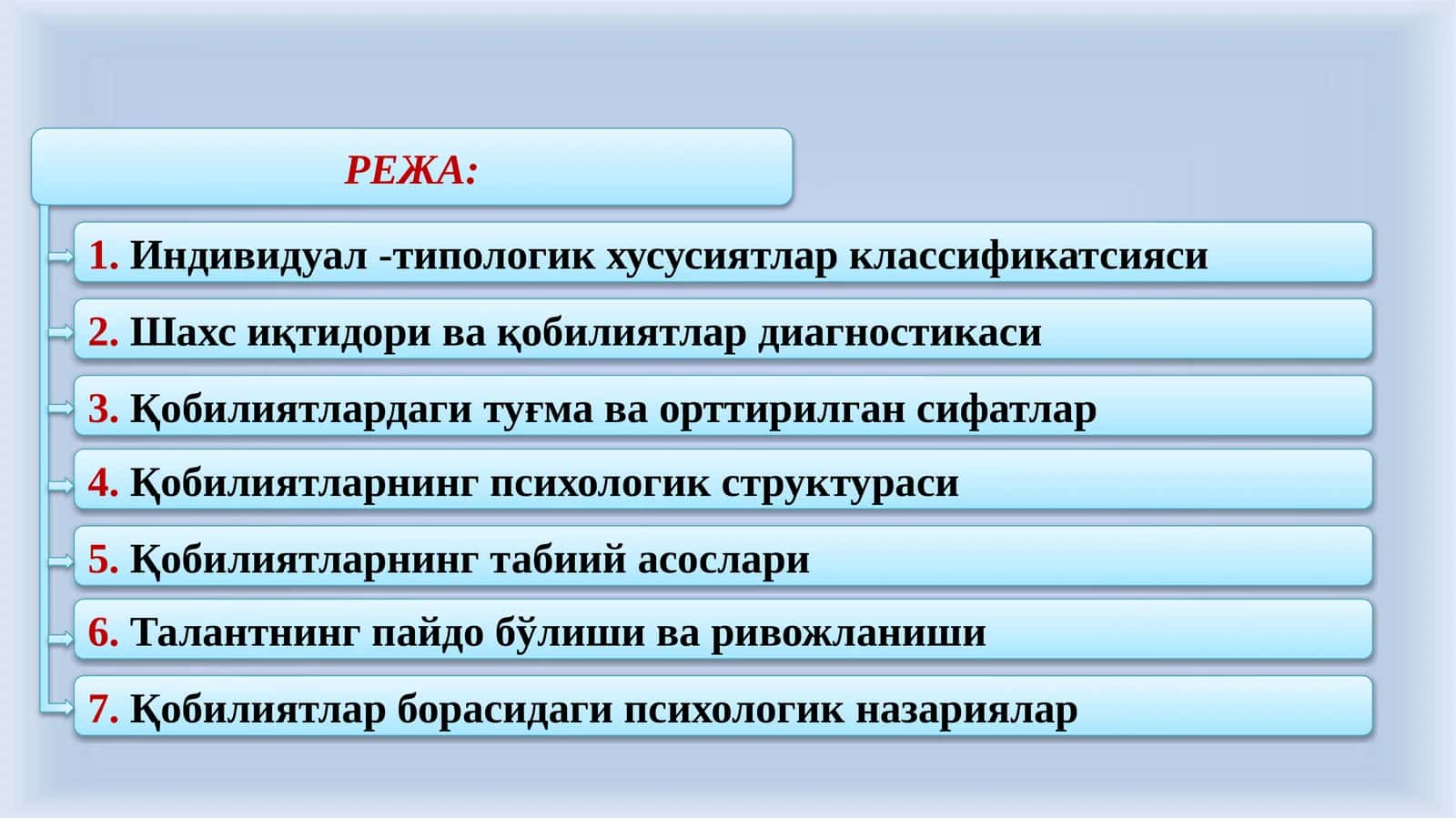 Қобилиятларнинг психологик структураси 1