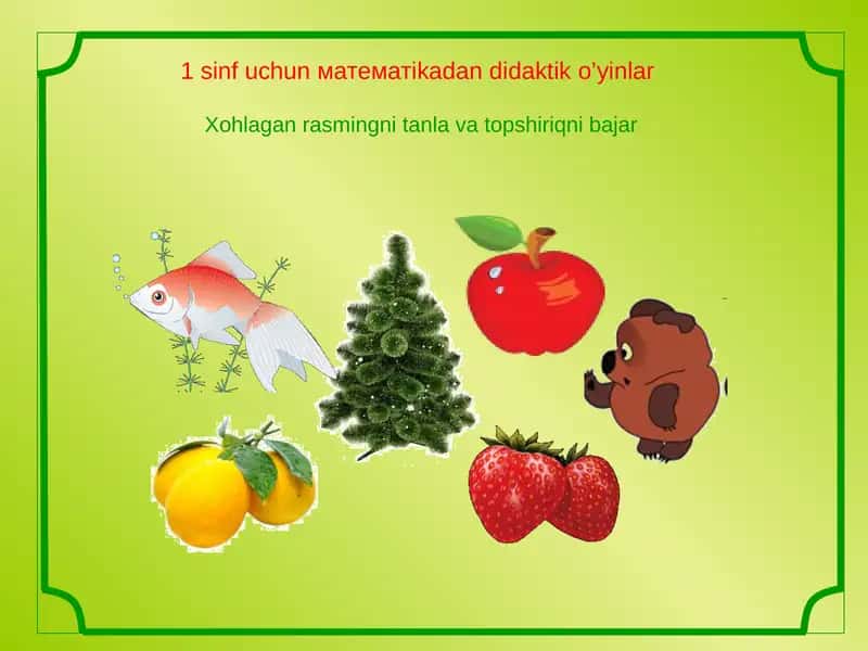 1-sinf uchun matematikadan didaktik o’yinlar 1