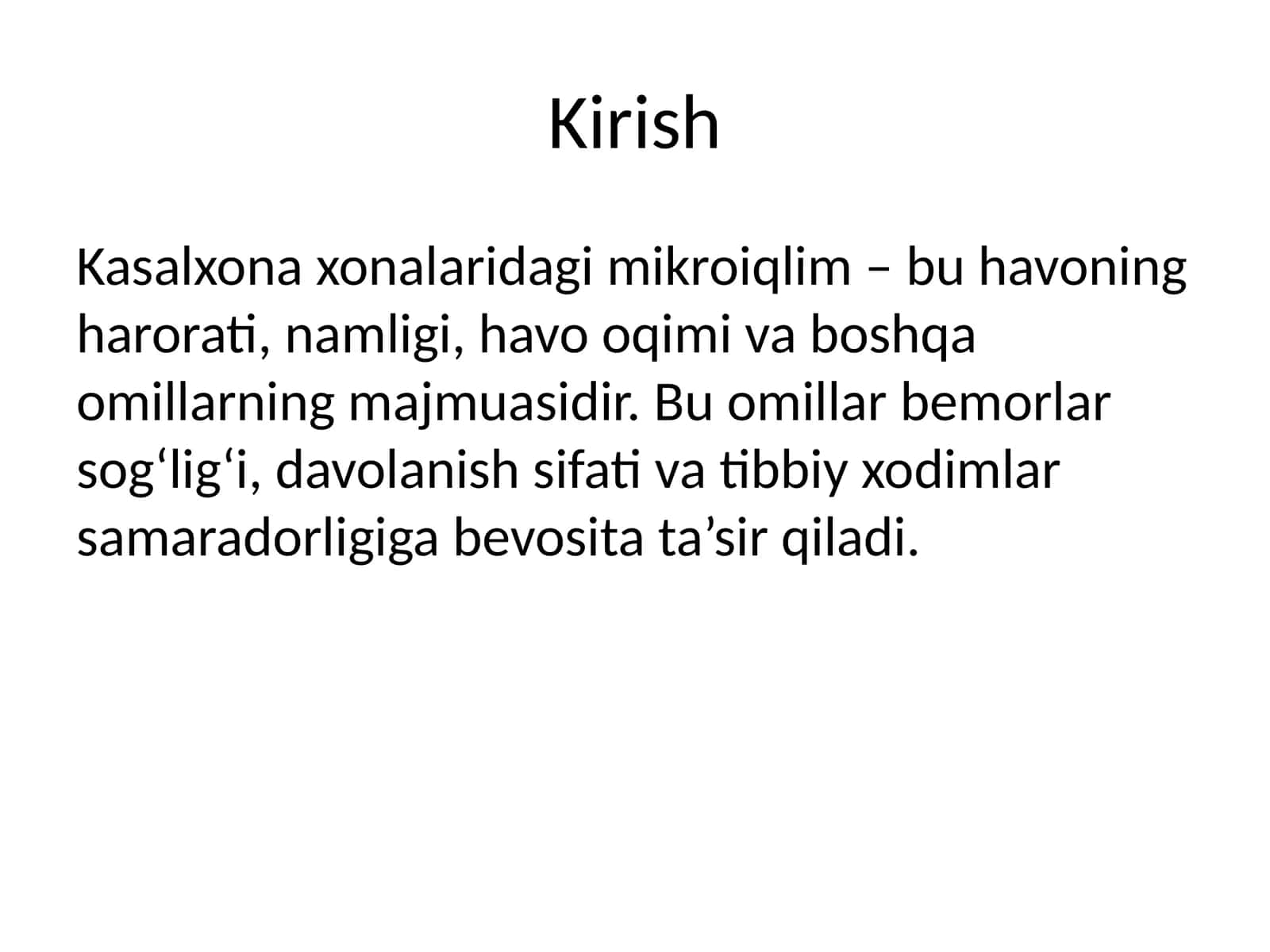 Mikroiqlimning asosiy omillari 1