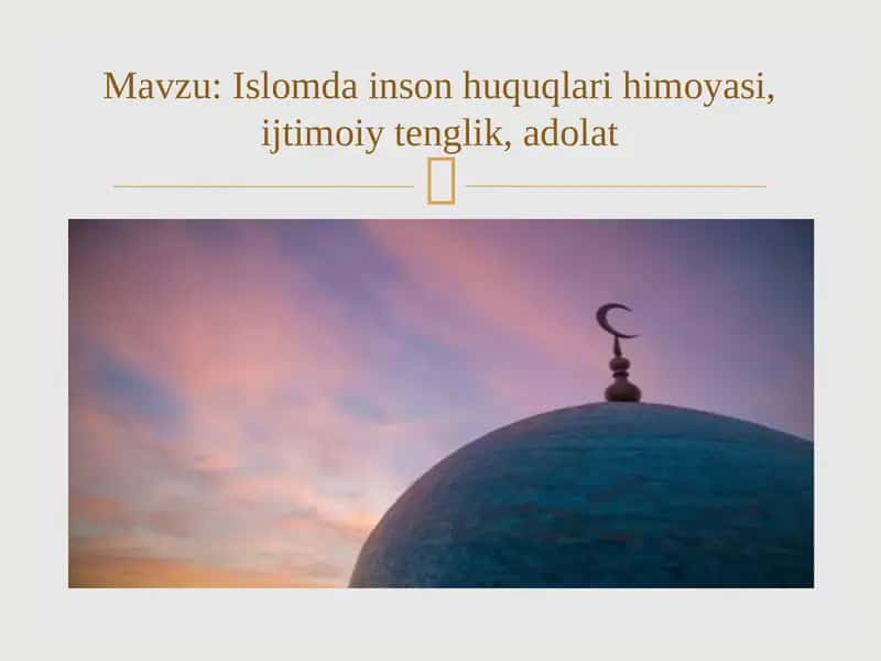 Islomda inson huquqlari 1
