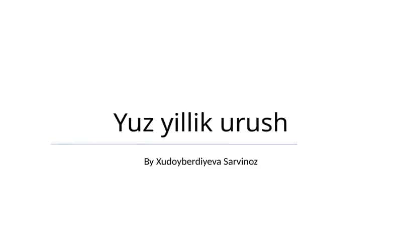 Yuz yillik urush 1
