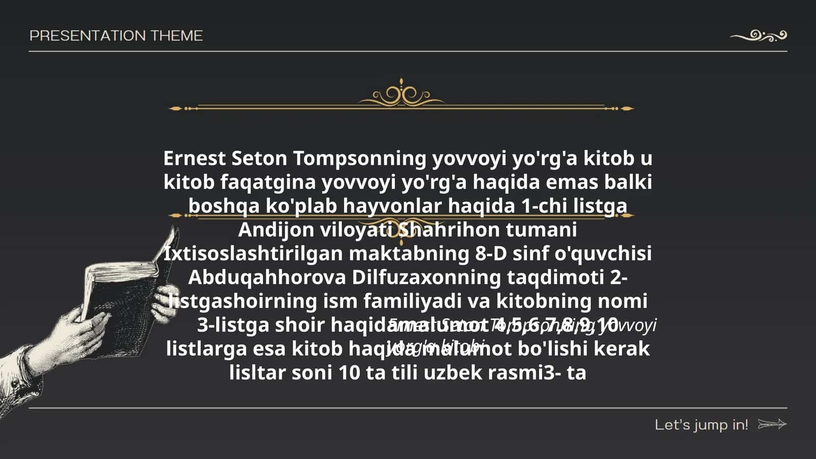 Ernest Seton Tompsonning yovvoyi yorg'a kitobi 1