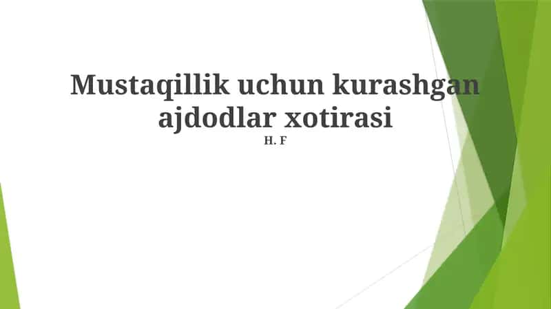 Mustaqillik uchun kurashgan ajdodlar xotirasi 1