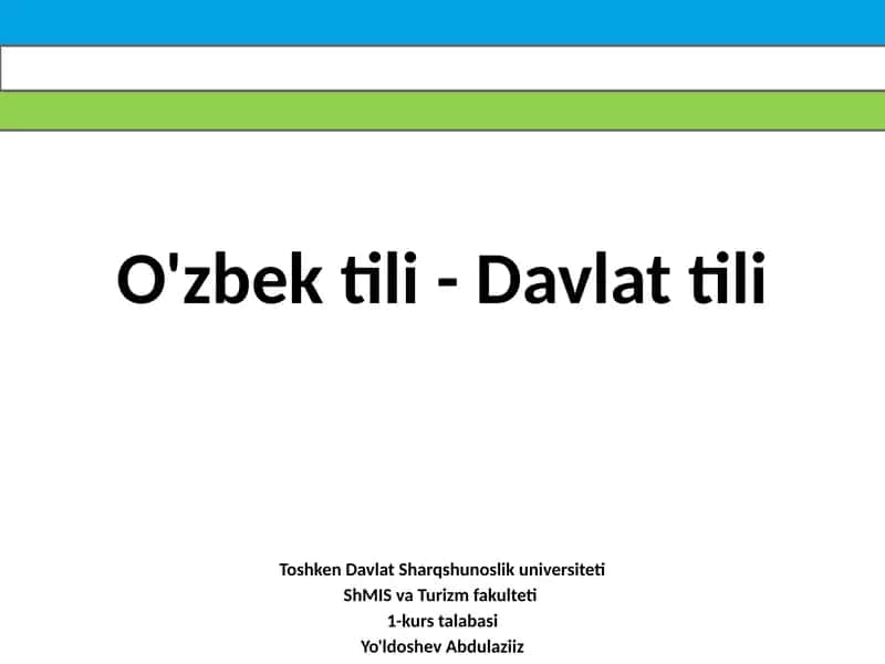 O'zbek tili 1