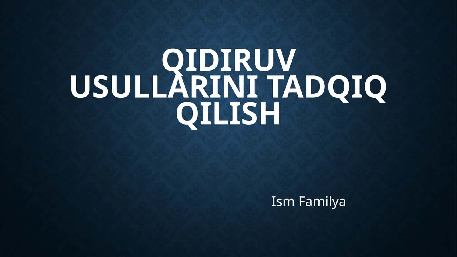 Qidiruv usullarini tadqiq qilish | Chiziqli va ikkilik qidirish | Linear va Binary search 1
