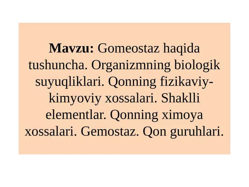 Gomeostazhaqida tushuncha 1