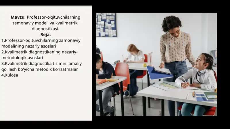 Professor-o’qituvchilarning zamonaviy modeli va kvalimetrik diagnostikasi 1
