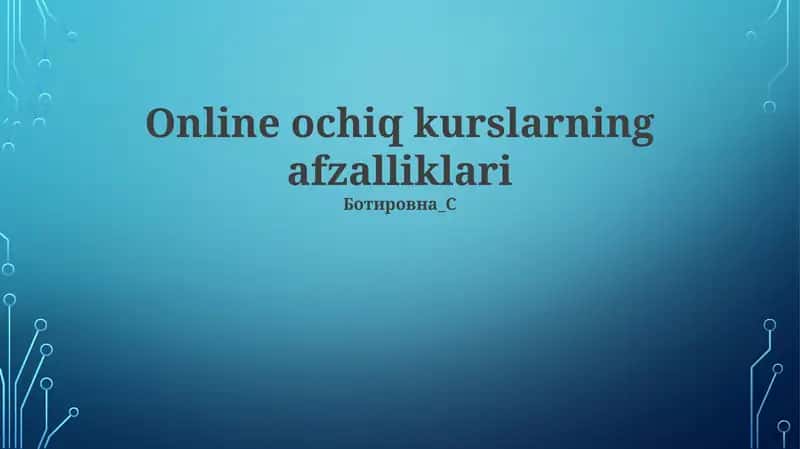 Online ochiq kurslar 1