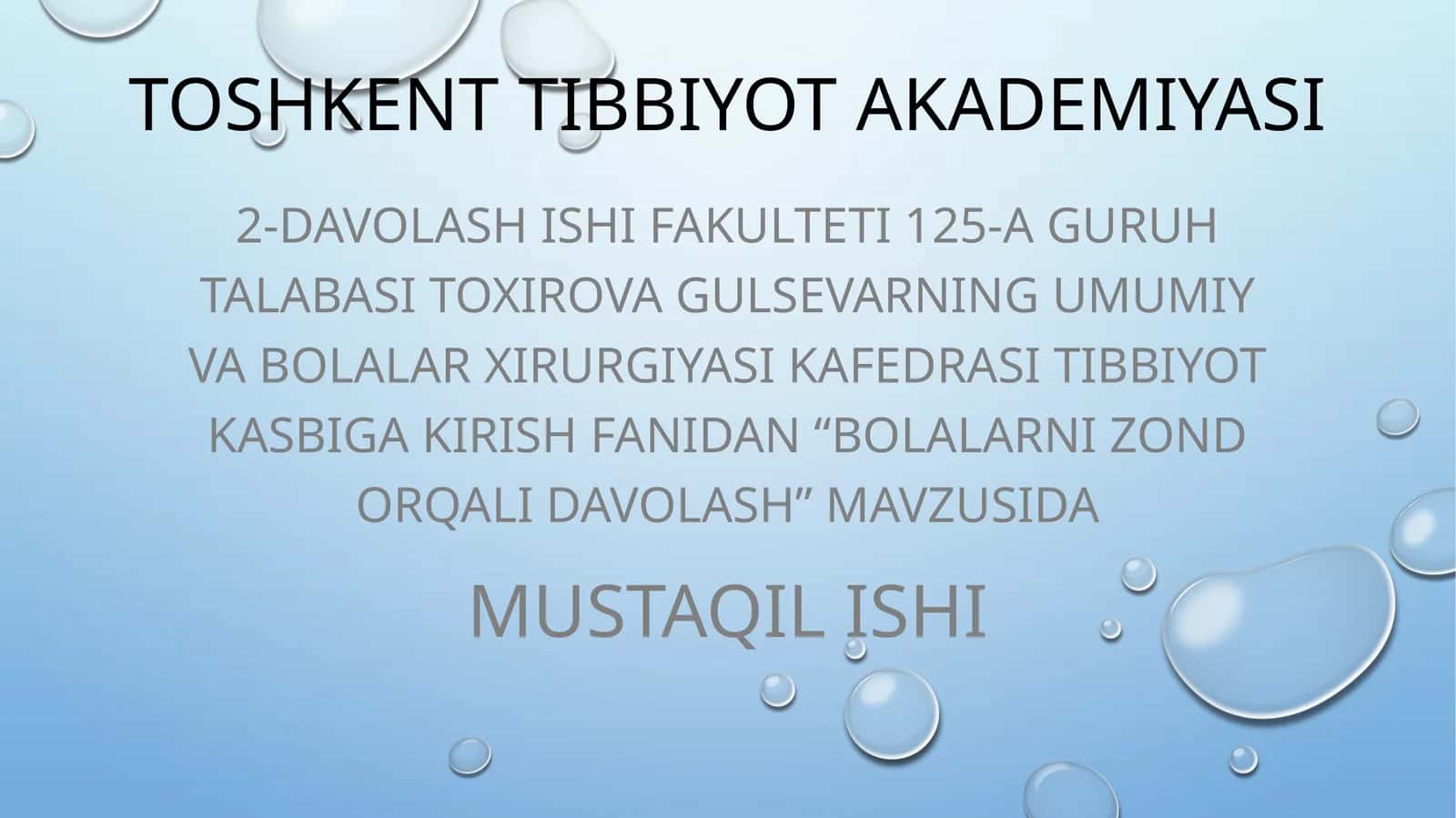 Bolalarni ZOnd ORQali DaVolash 1