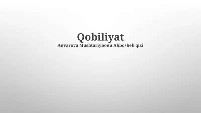 Qobiliyat Turlari 1