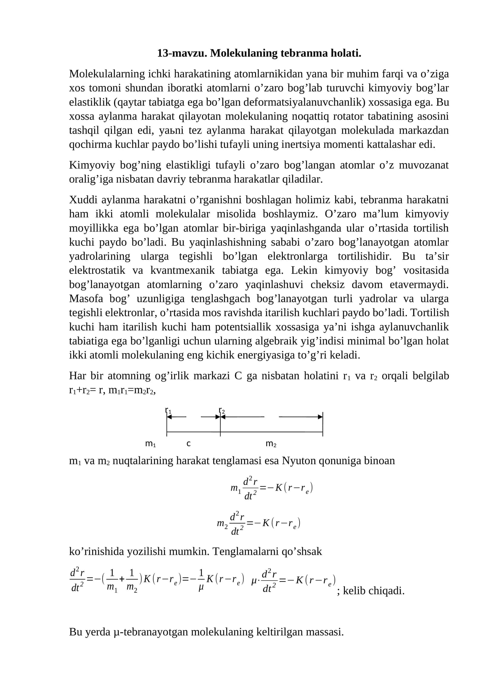 Molekulaning tebranma holati 1