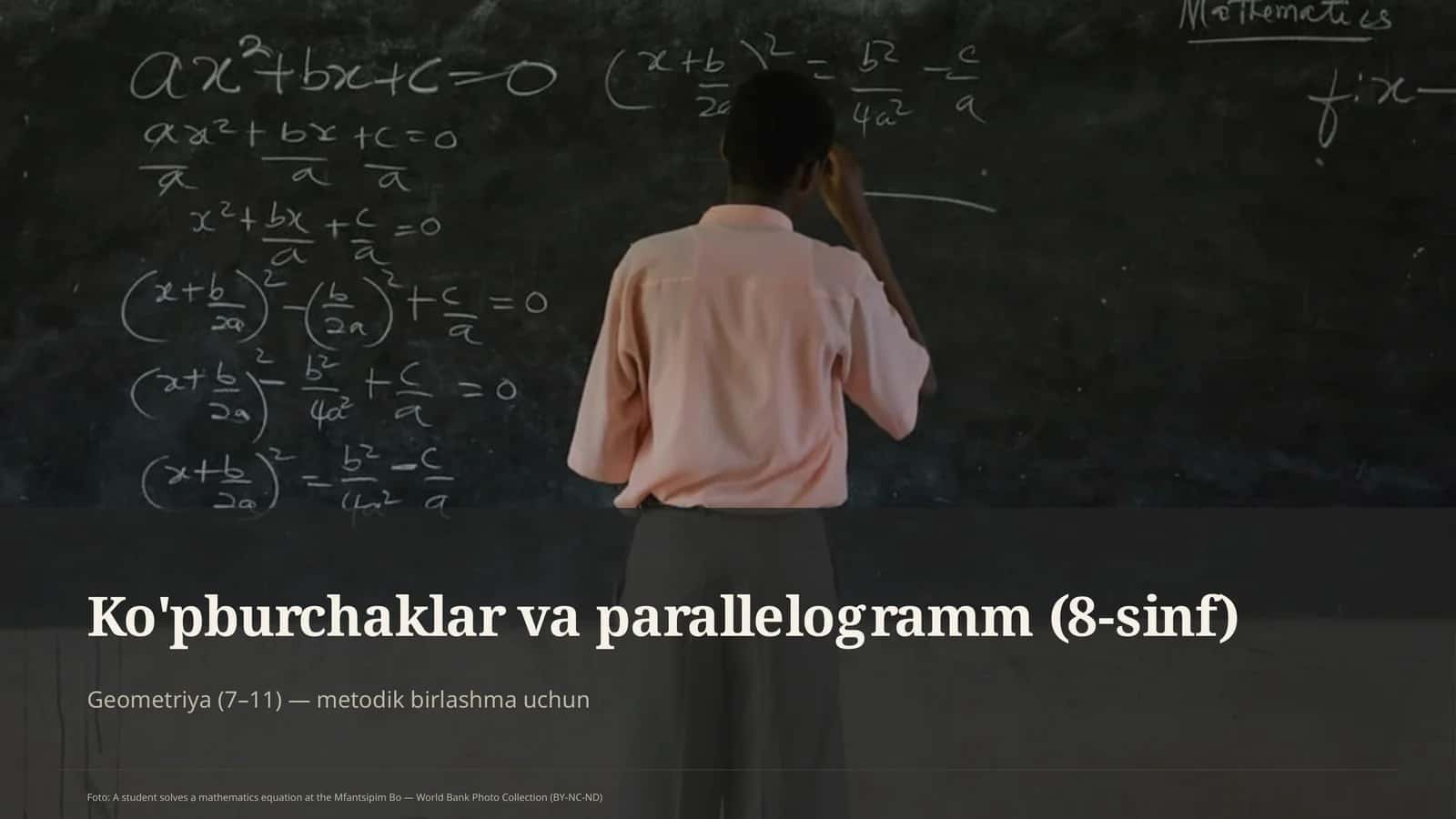 Ko'pburchaklar va parallelogramm (8-sinf) 1