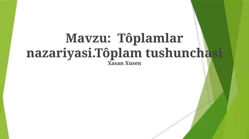 To'plamlar nazariyasi 1