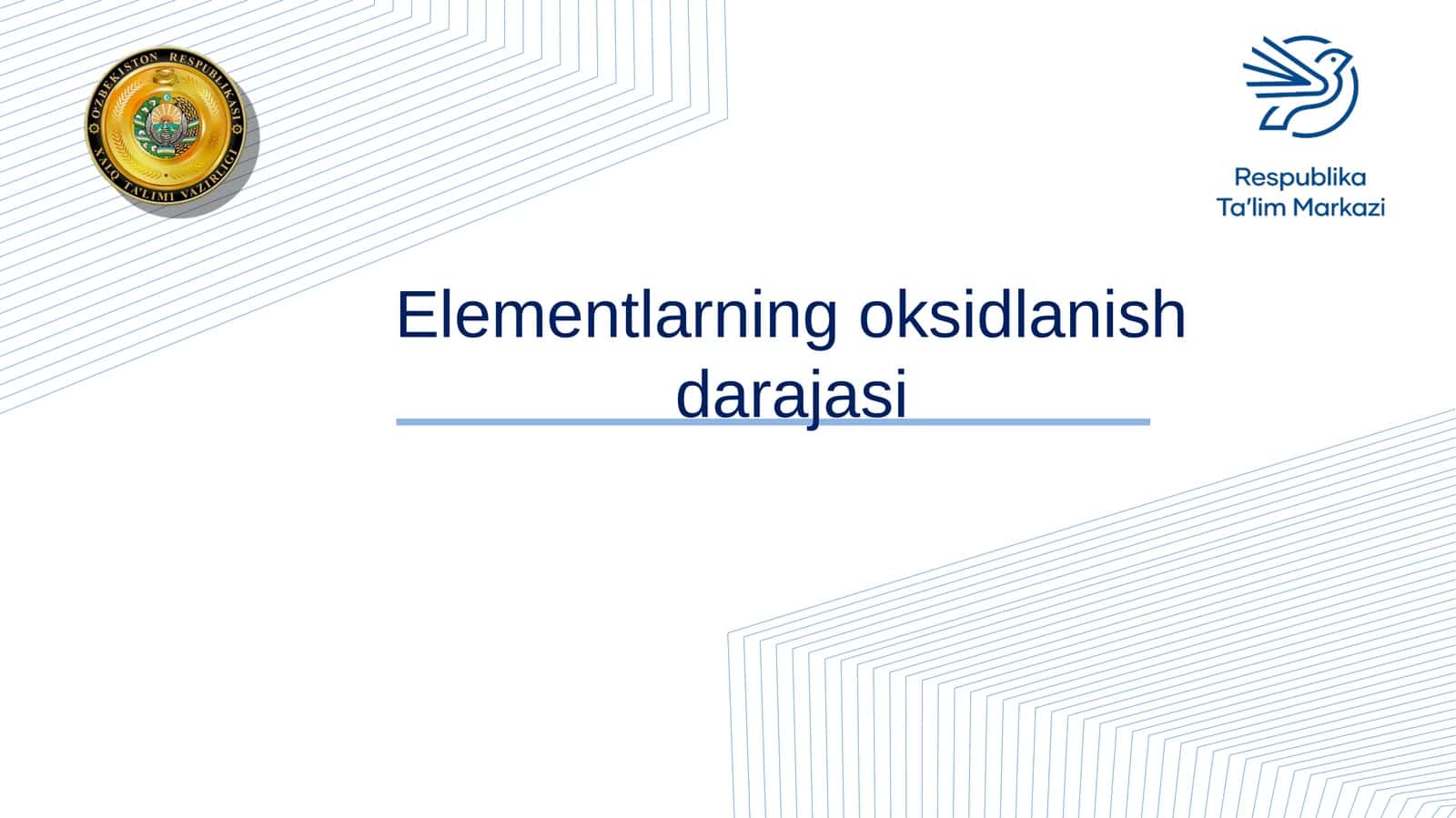 Elementlarning oksidlanish darajasi 1