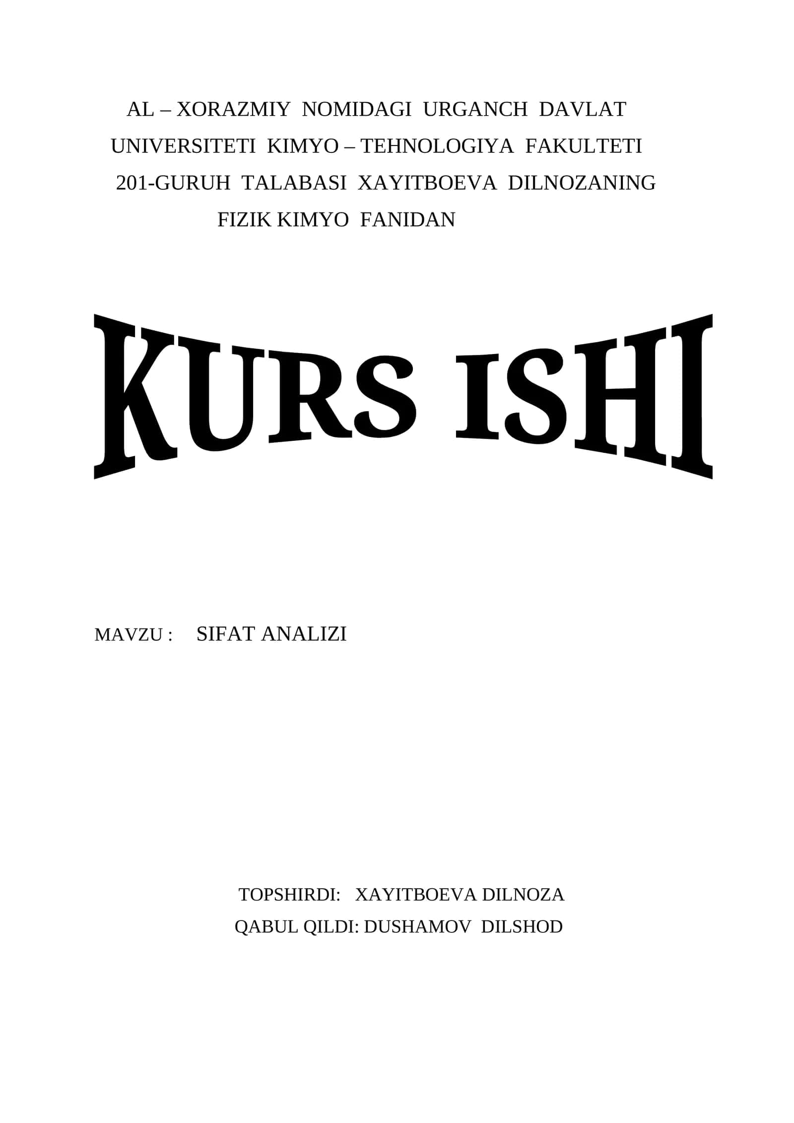 SIFAT ANALIZI 1