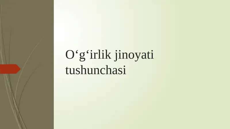 O‘g‘irlik jinoyati tushunchasi 1