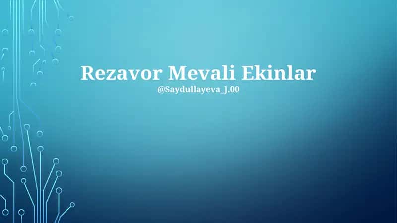 Rezavor Mevali Ekinlar 1