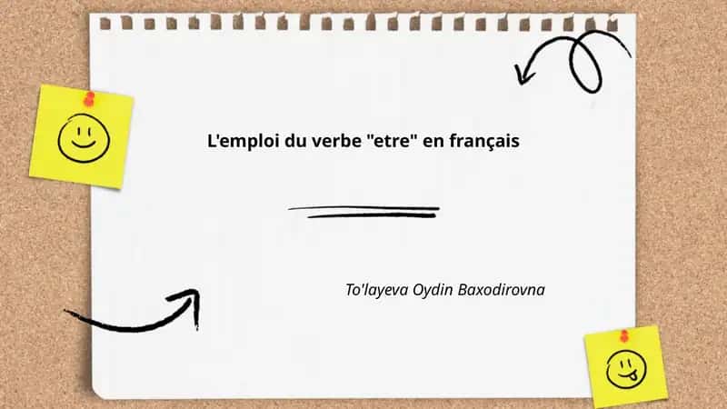 L'emploi du verbe "etre" en français 1