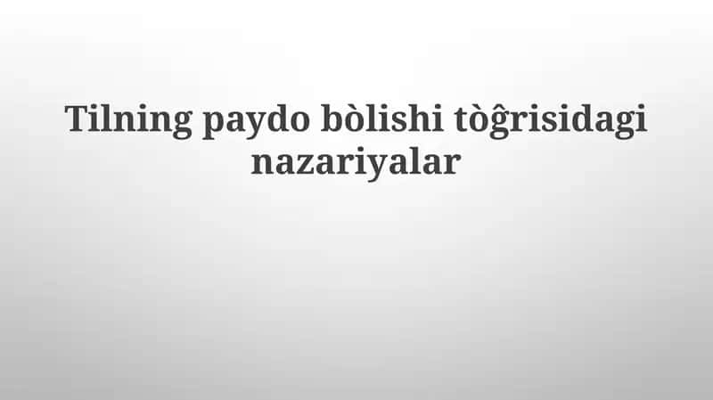 Tilningpaydobòlishitòĝrisidaginazariyalar 1