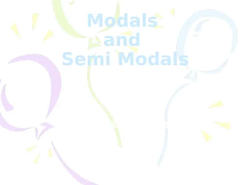 Modal verbs 1