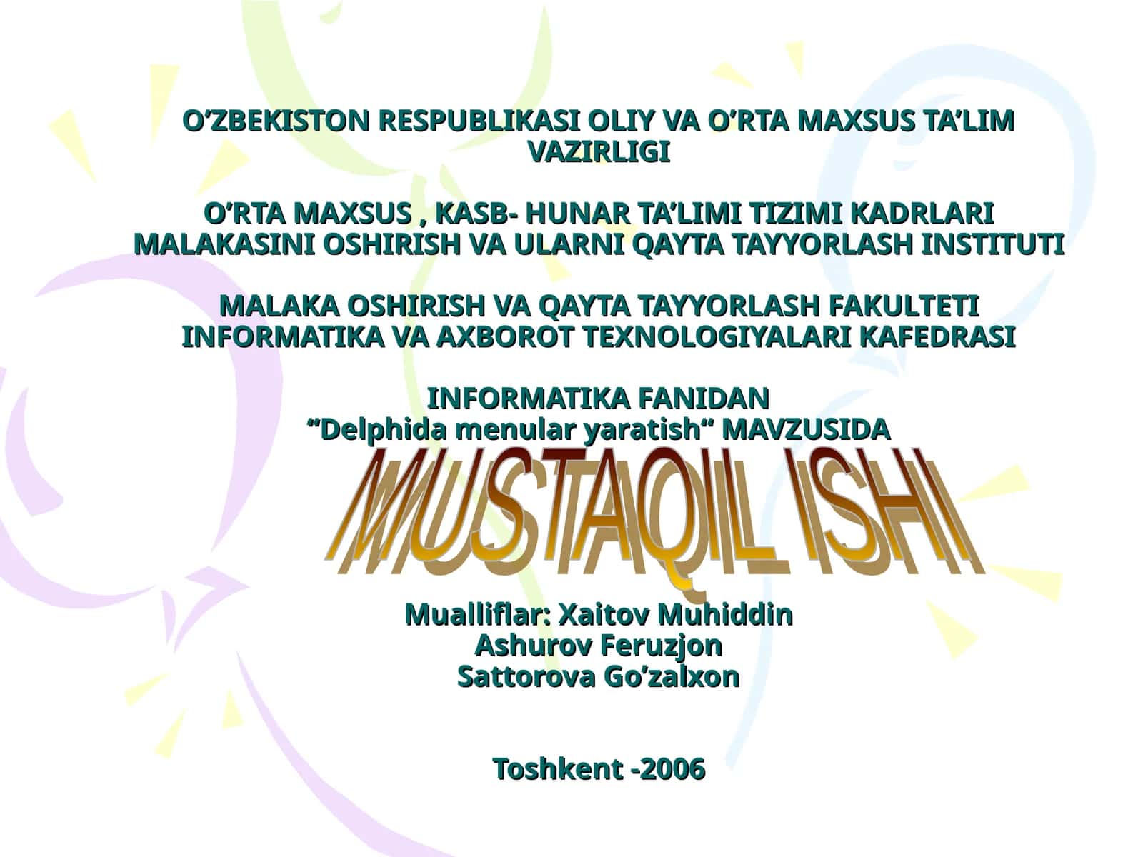 Delphida menular yaratish 1