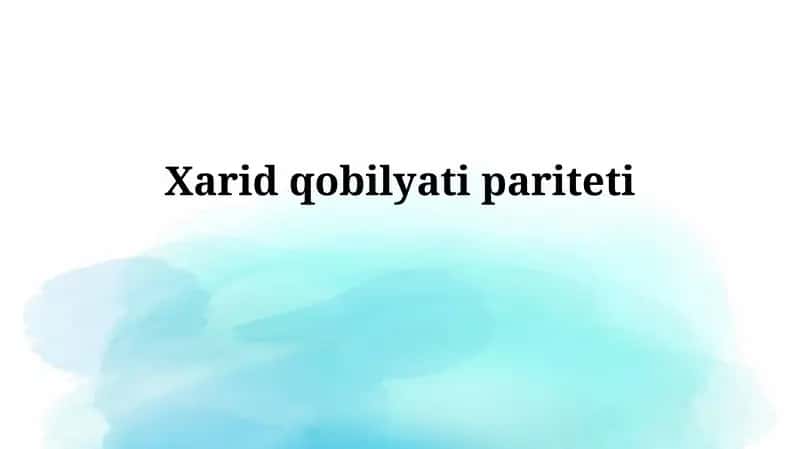 Xarid qobiliyati pariteti 1