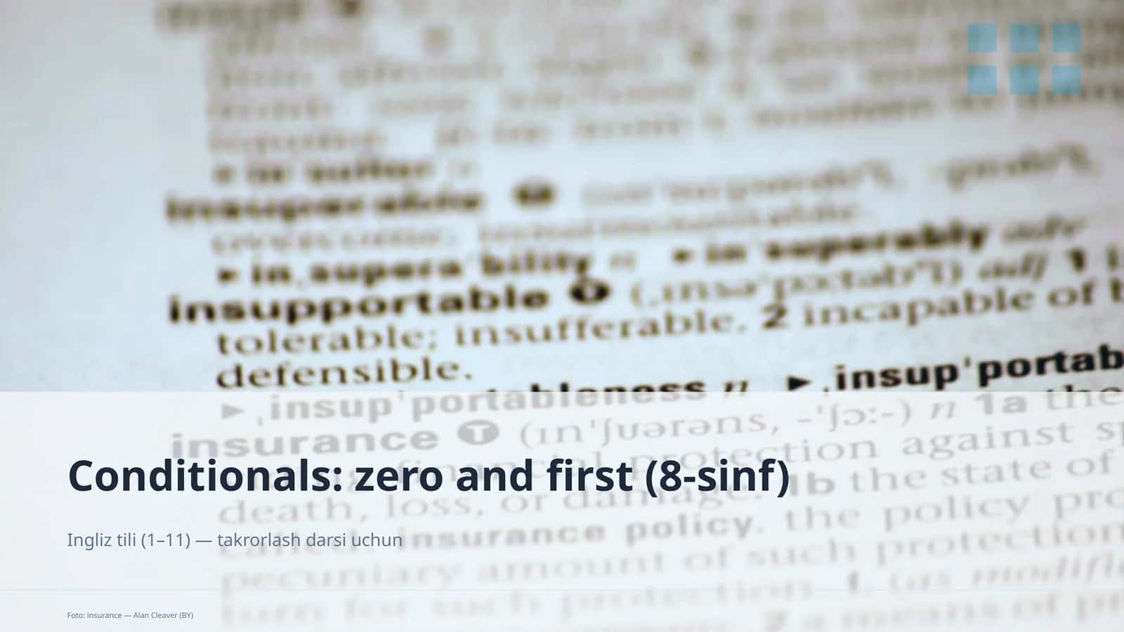 Conditionals: zero and first (8-sinf) 1