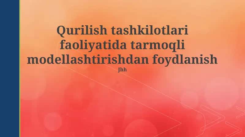 Tarmoq Modellashtirishini Qo‘llash Misollari 1