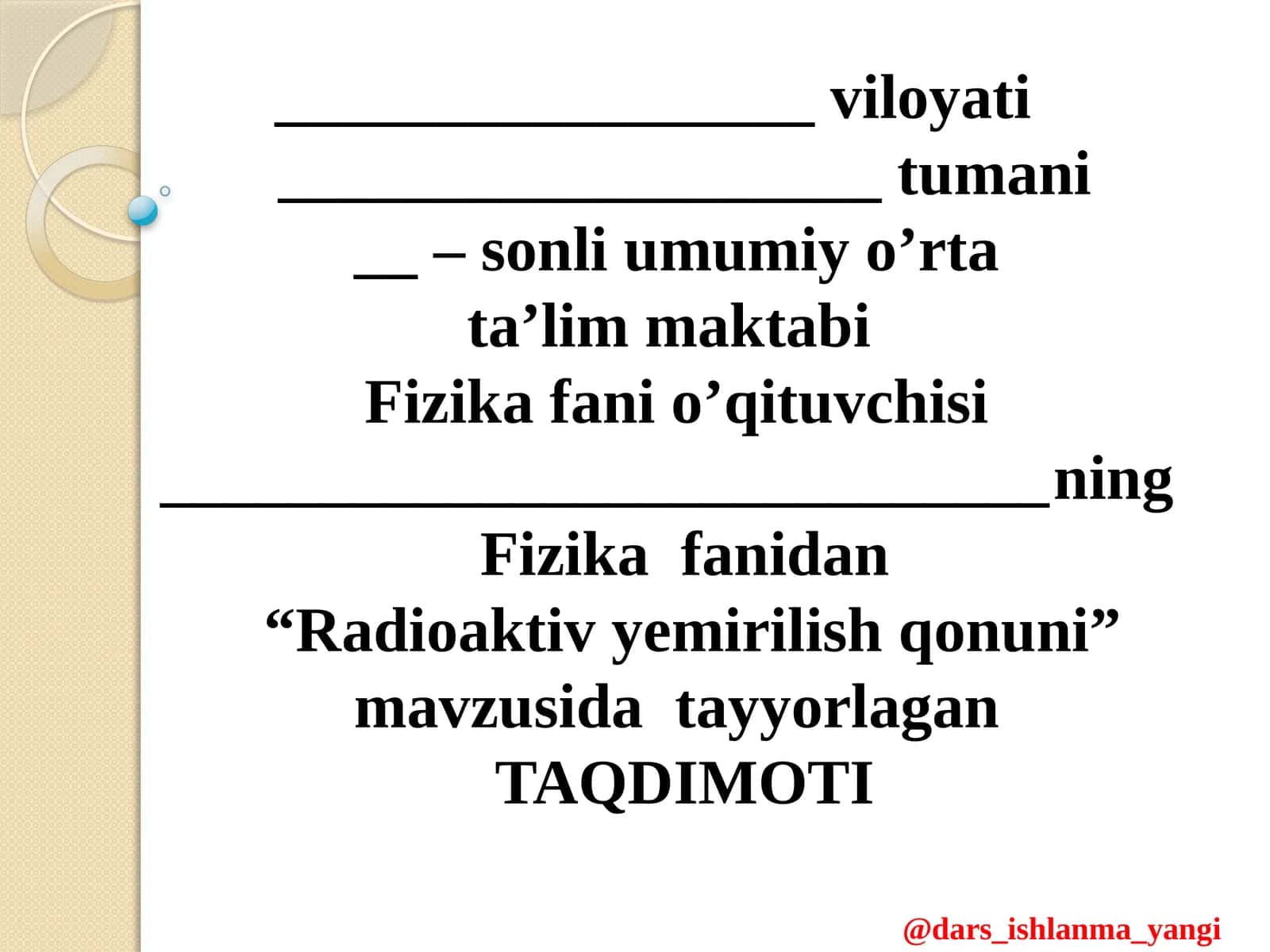 Radioaktiv Yemirilish Qonuni 1