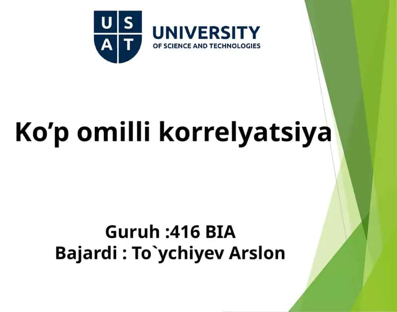 Ko’pomillikorrelyatsiya 1