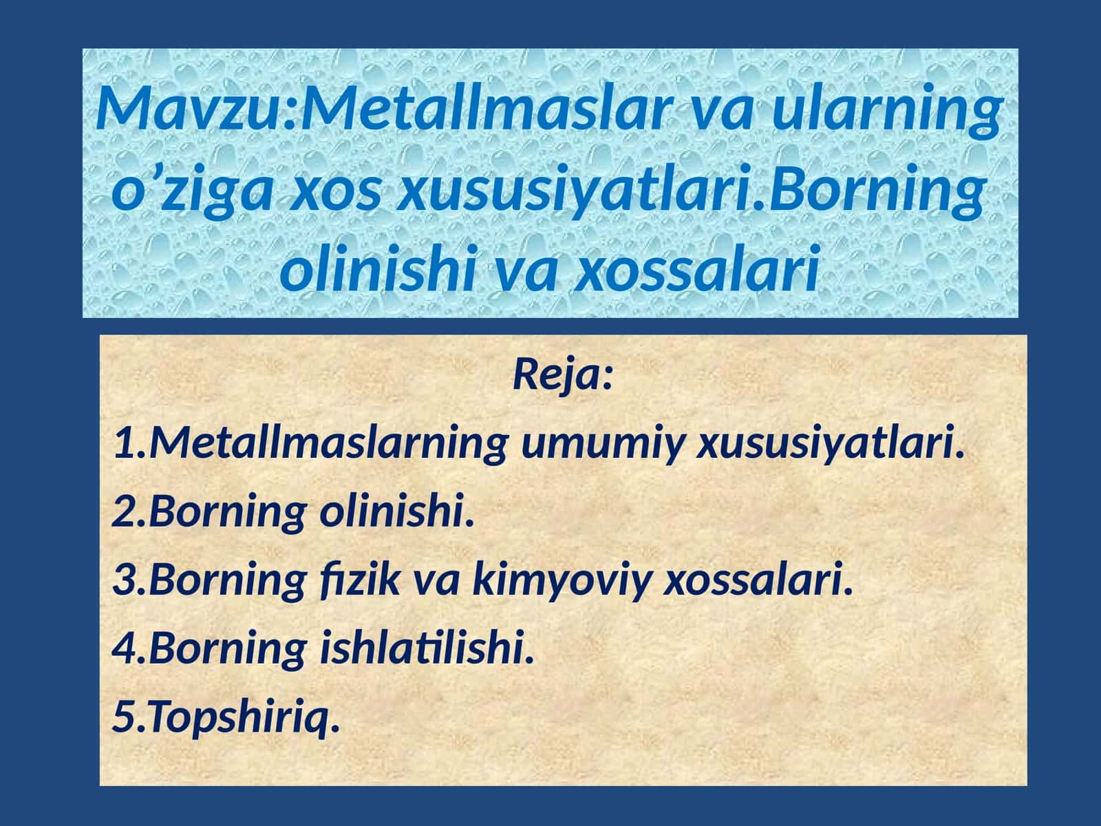 Metallmaslar va ularning o’ziga xos xususiyatlari 1