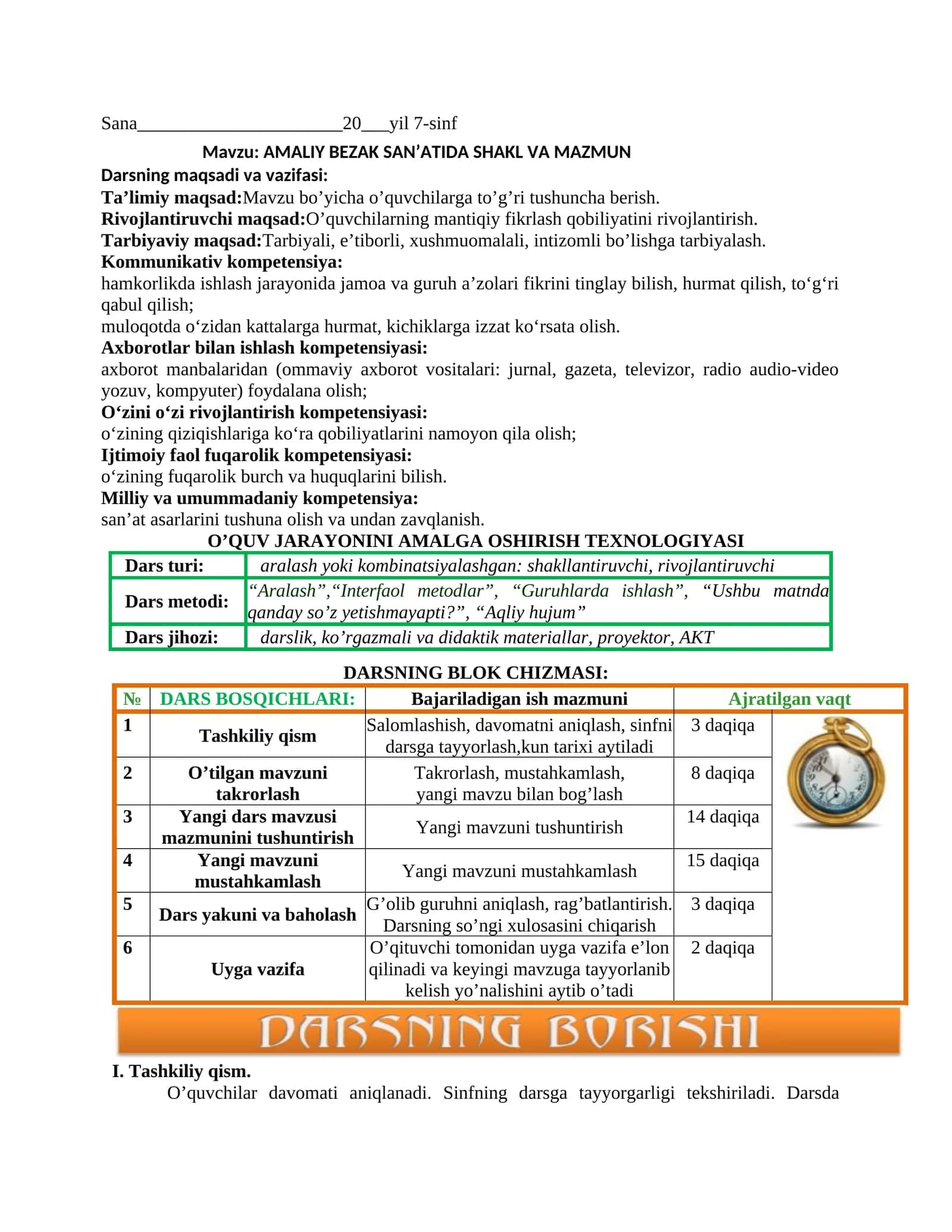 7-sinf Tasviriy san'at Amaliy bezak san'atida shakl va mazmun 1