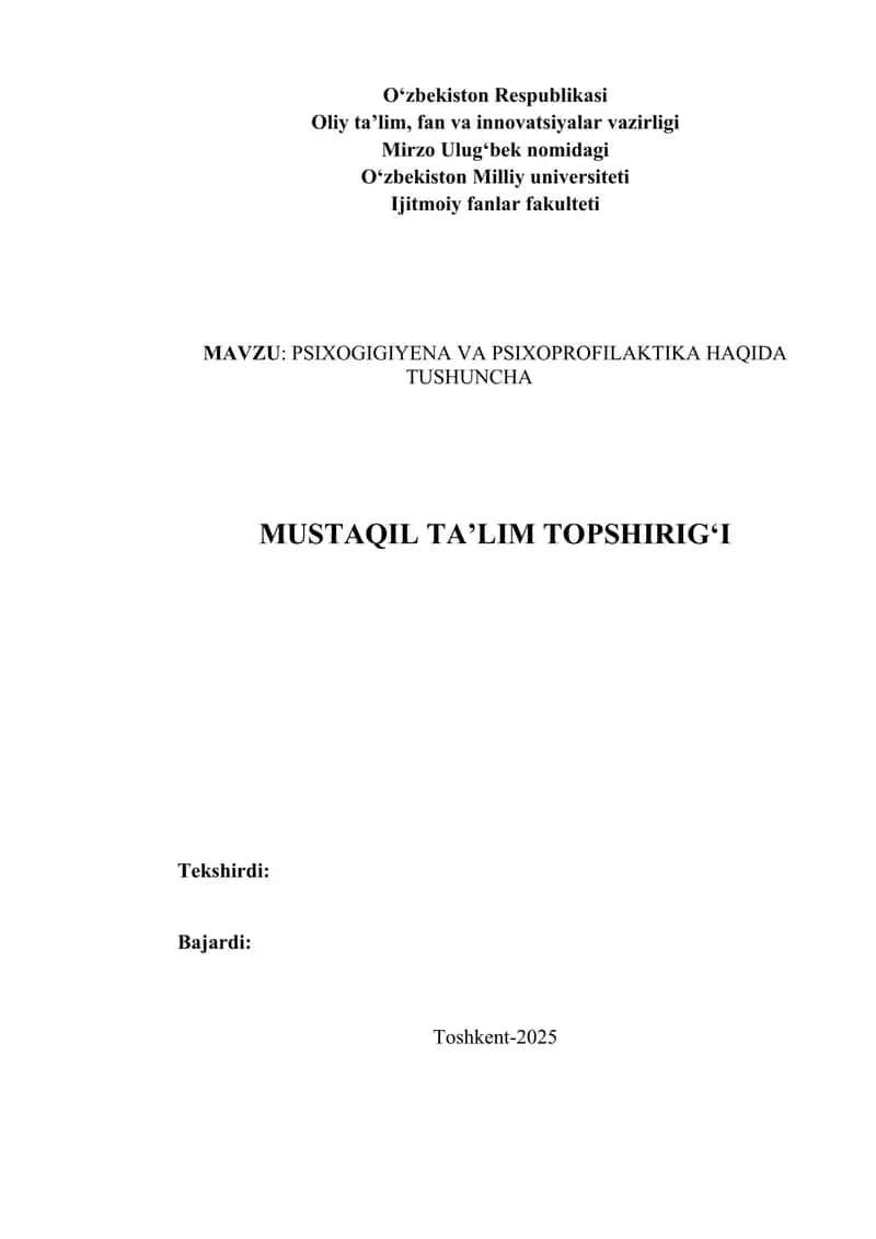 PSIXOGIGIYENA VA PSIXOPROFILAKTIKA HAQIDA TUSHUNCHA 1