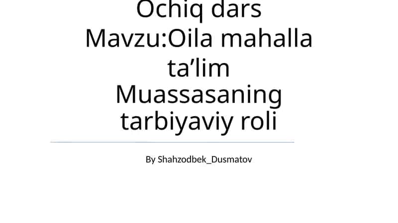 Mahalla ta'lim 1