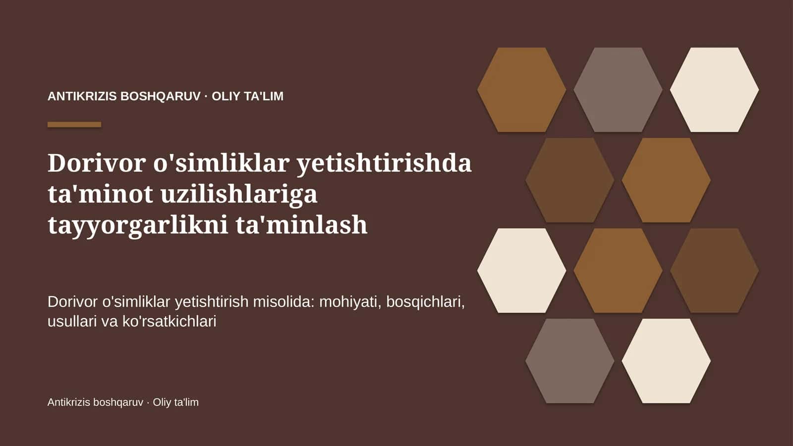 ANTİKRİZİS BOSHQARUV · OLIY TA'LİM 1